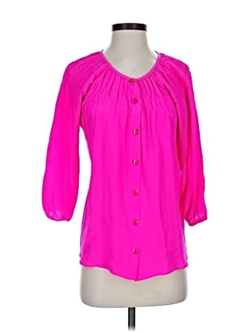 Tucker 3/4 Sleeve Silk Top (view 1)