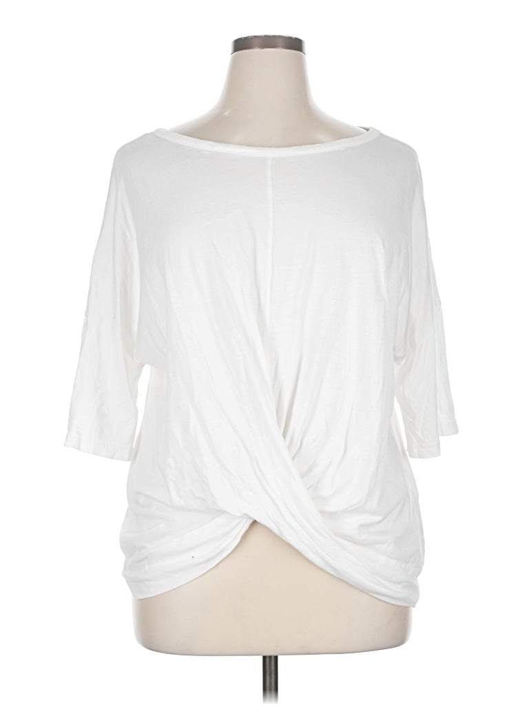 Pre-owned Zella 3/4 Sleeve T-shirt In White