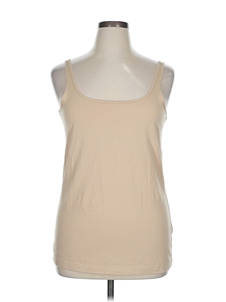 Pre-owned Sejour Tank Top Tan Scoop Neck Tops In Brown