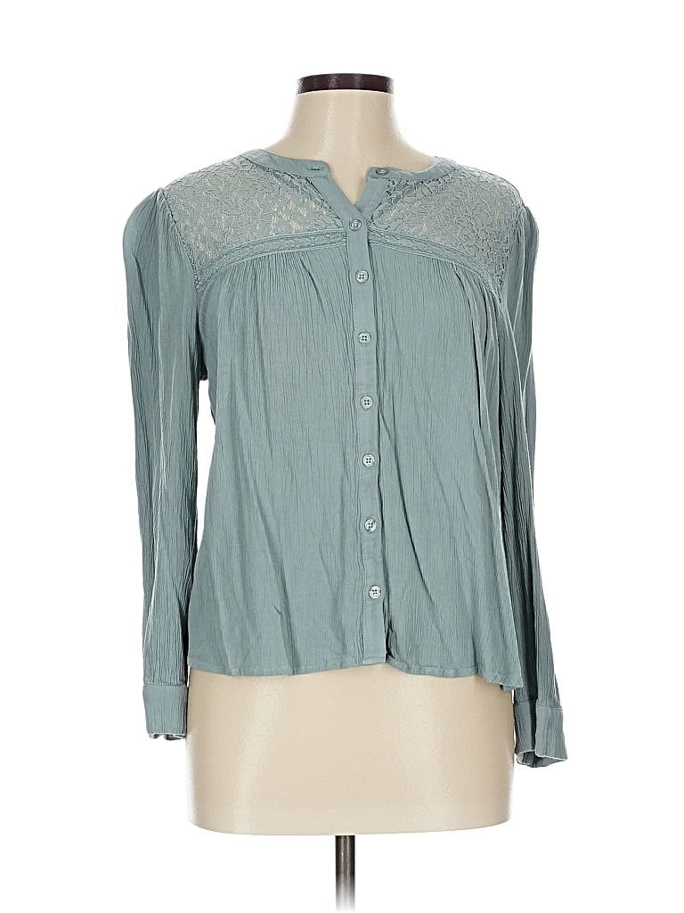 Pre-owned Angels Long Sleeve Blouse In Blue
