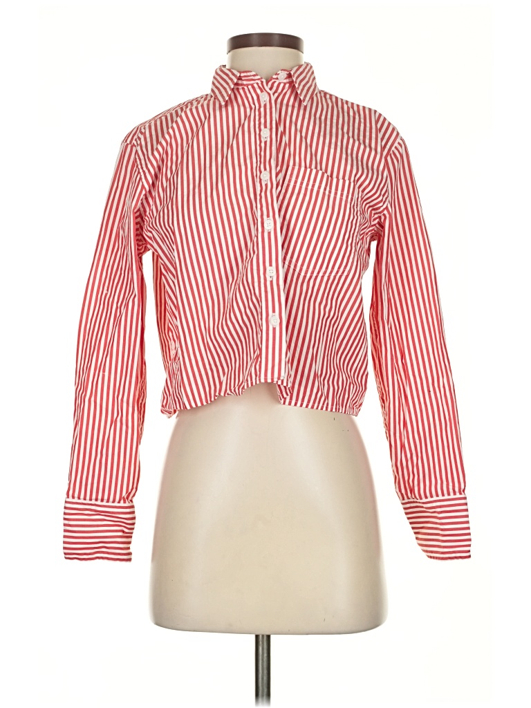 Pre-owned Jcrew Long Sleeve Button Down Shirt In Red
