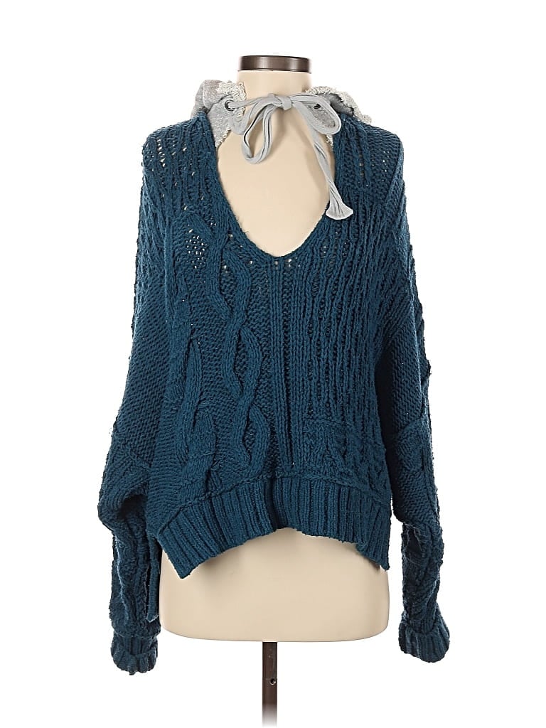 Pre-owned Free People Pullover Sweater In Blue