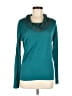 August Silk Teal Long Sleeve Top Size M - photo 1