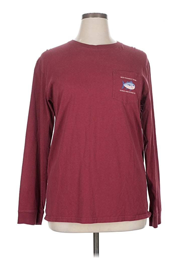 Pre-owned Southern Tide Long Sleeve T-shirt In Burgundy