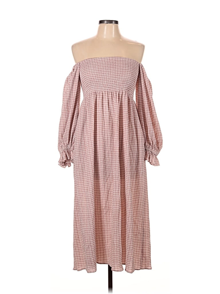 Pre-owned Opt Casual Dress In Burgundy