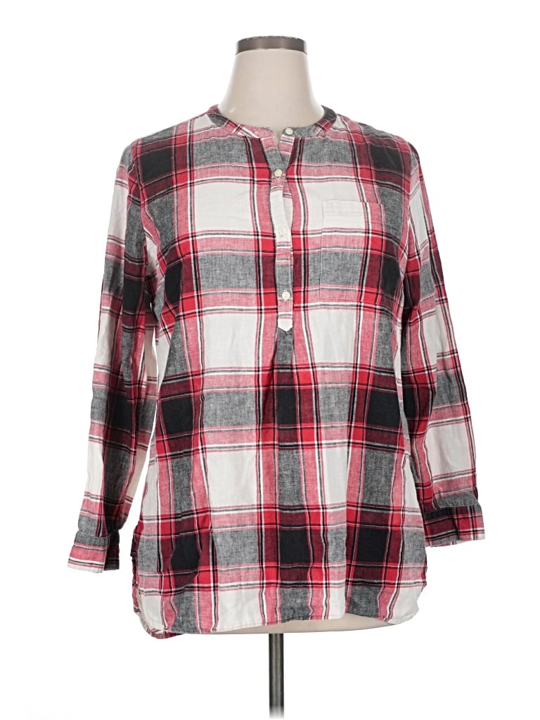 Pre-owned Old Navy 3/4 Sleeve Henley Shirt In Red