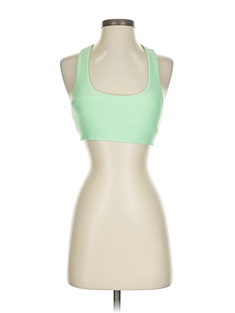 Pre-owned Alo Yoga Tank Top Green Halter Neckline Tops