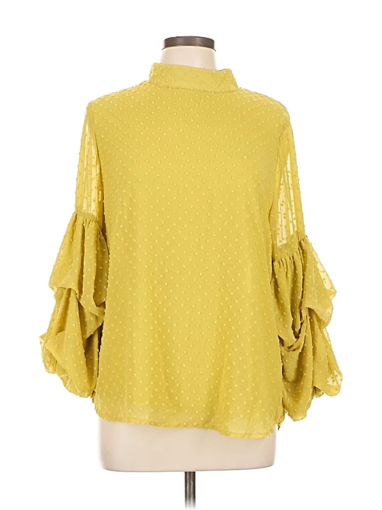 Pre-owned Wishlist Apparel 3/4 Sleeve Blouse In Yellow