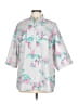 Malia Floral Gray 3/4 Sleeve Button-Down Shirt Size L - photo 1