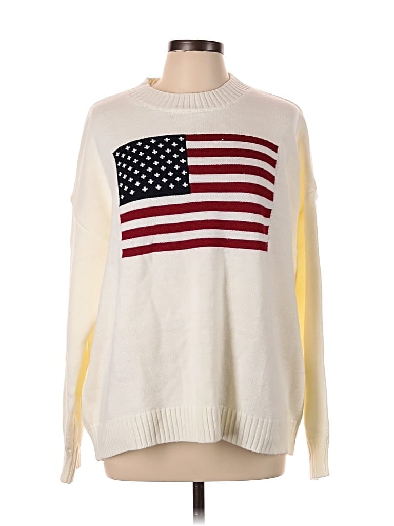 Pre-owned Unbranded Pullover Sweater In White