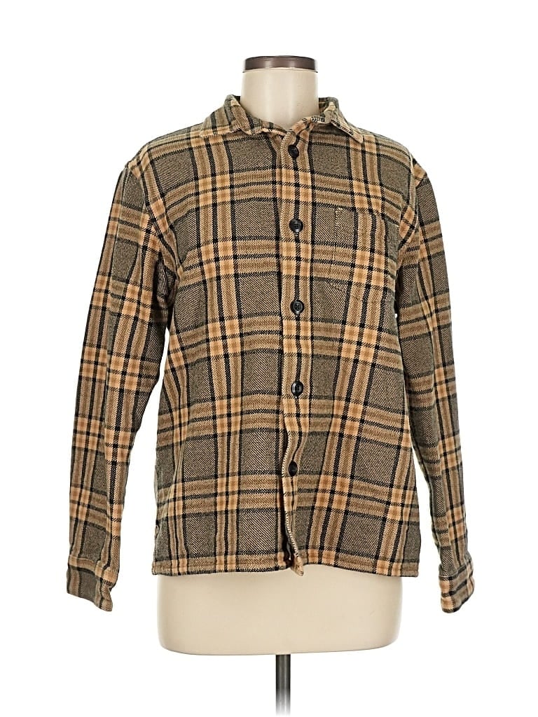 Pre-owned Express Long Sleeve Button Down Shirt In Brown