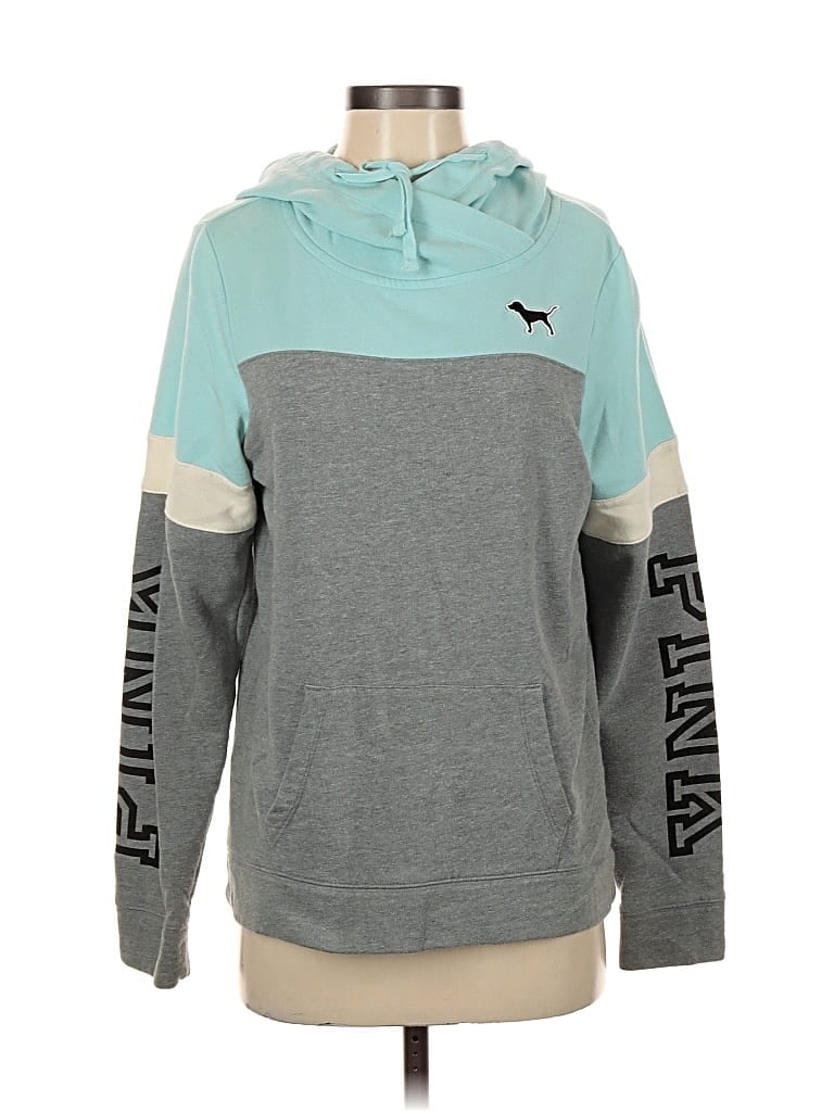Pre-owned Victoria's Secret Pink Pullover Hoodie In Blue