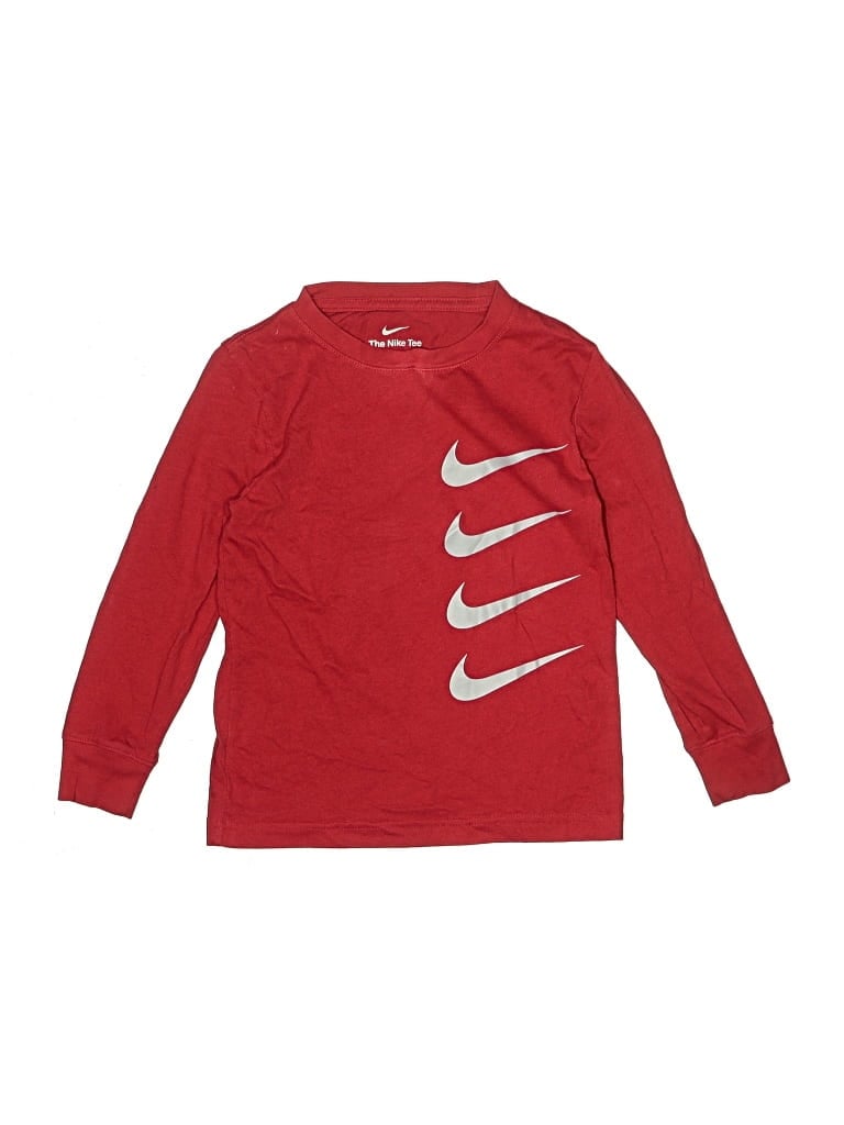 Pre-owned Nike Kids' Long Sleeve Polo Shirt In Red