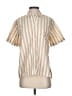 Madewell Stripes Tan Ivory Short Sleeve Button-Down Shirt Size XXS - photo 1
