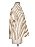 Madewell Stripes Tan Ivory Short Sleeve Button-Down Shirt Size XXS - photo 4