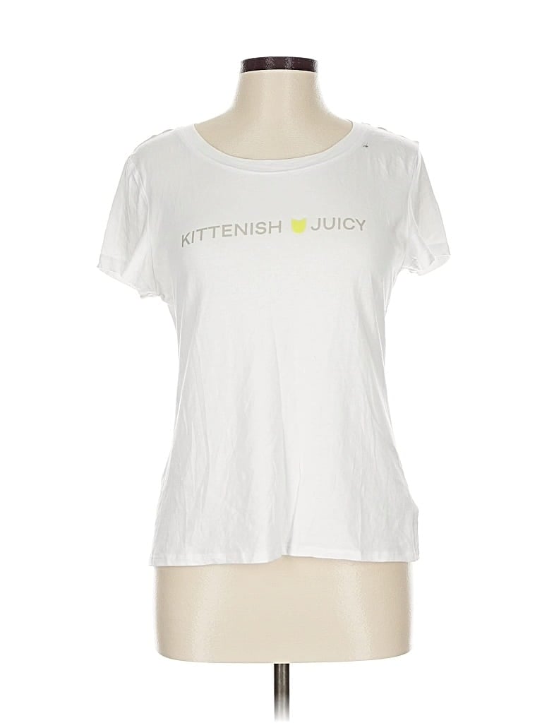 Pre-owned Kittenish Short Sleeve T-shirt In White