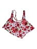 Rose Gal Floral Red Swimsuit Top Size 1X - photo 1