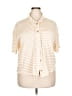 Torrid Stripes Ivory Short Sleeve Blouse Size 2X Plus (2) - photo 1