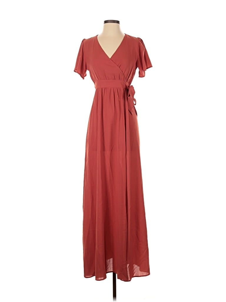 Pre-owned Unbranded Casual Dress In Burgundy