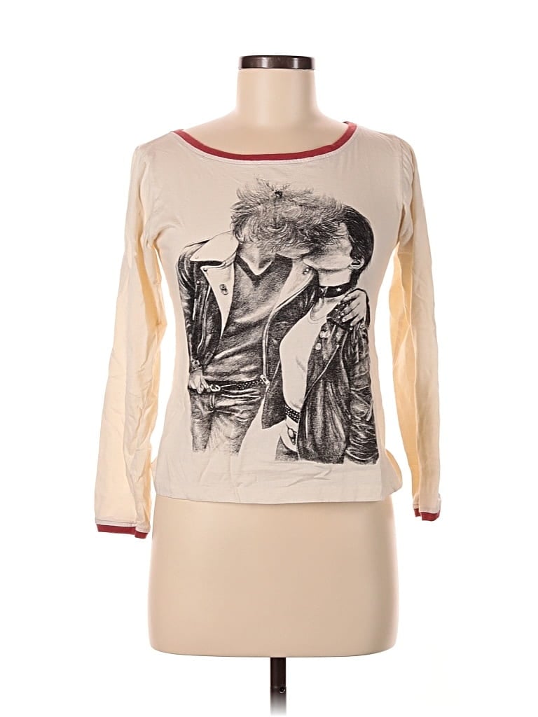 Pre-owned Your Eyes Lie 3/4 Sleeve T-shirt In White