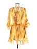 Unbranded 100% Polyester Yellow Casual Dress Size M - photo 2