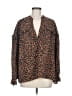 Karlie Animal Print Brown Long Sleeve Blouse Size M - photo 1