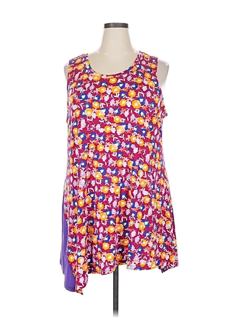 Pre-owned Logo Layers Tank Top Purple Strapless Neckline Tops