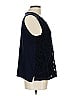 Ann Taylor LOFT 100% Polyester Blue Sleeveless Blouse Size L - photo 4
