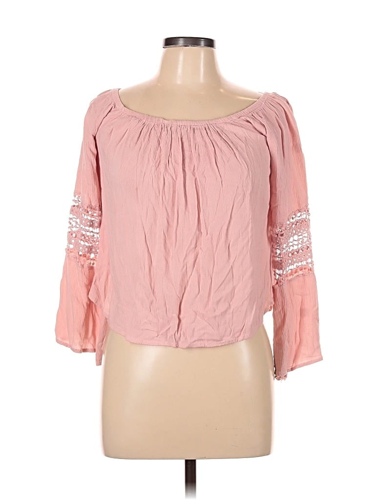 Pre-owned Heart & Hips 3/4 Sleeve Blouse In Pink