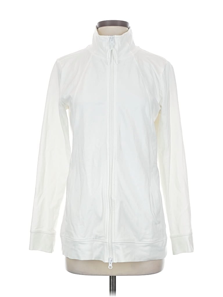 Pre-owned T By Talbots Track Jacket In White