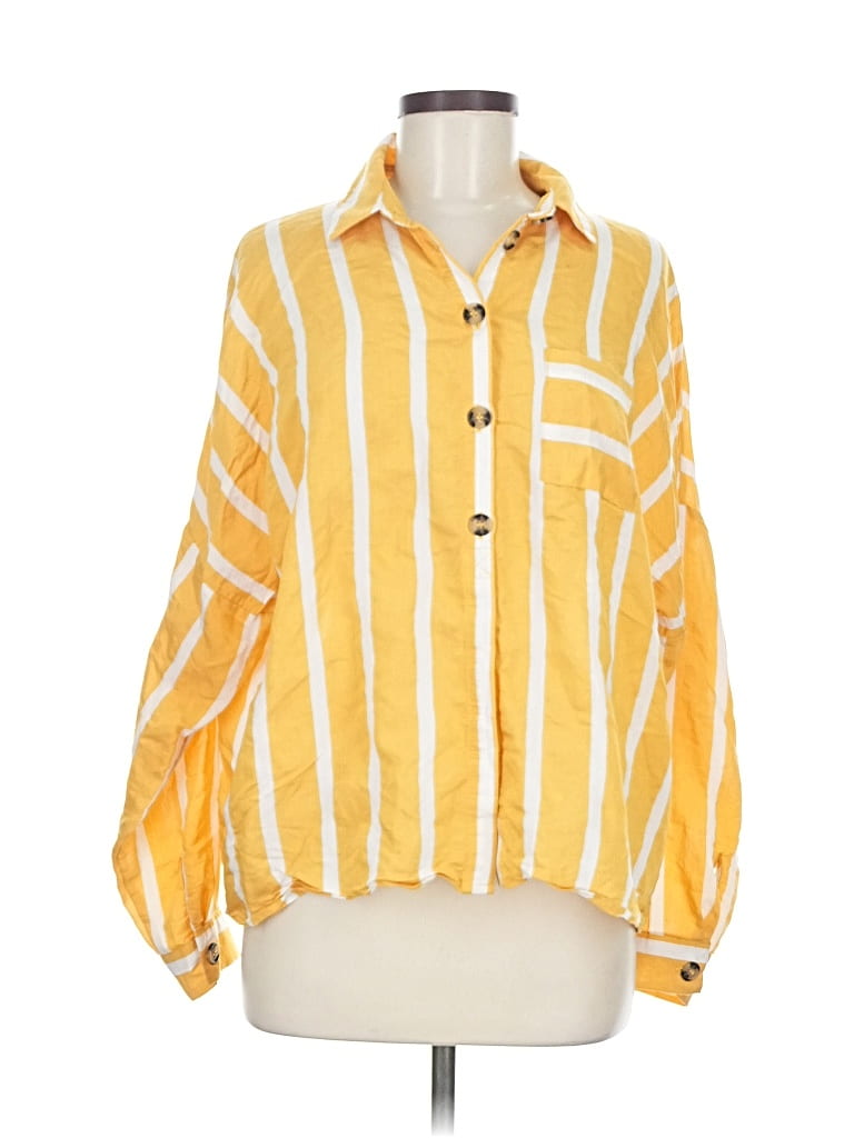 Pre-owned Topshop 3/4 Sleeve Blouse In Orange