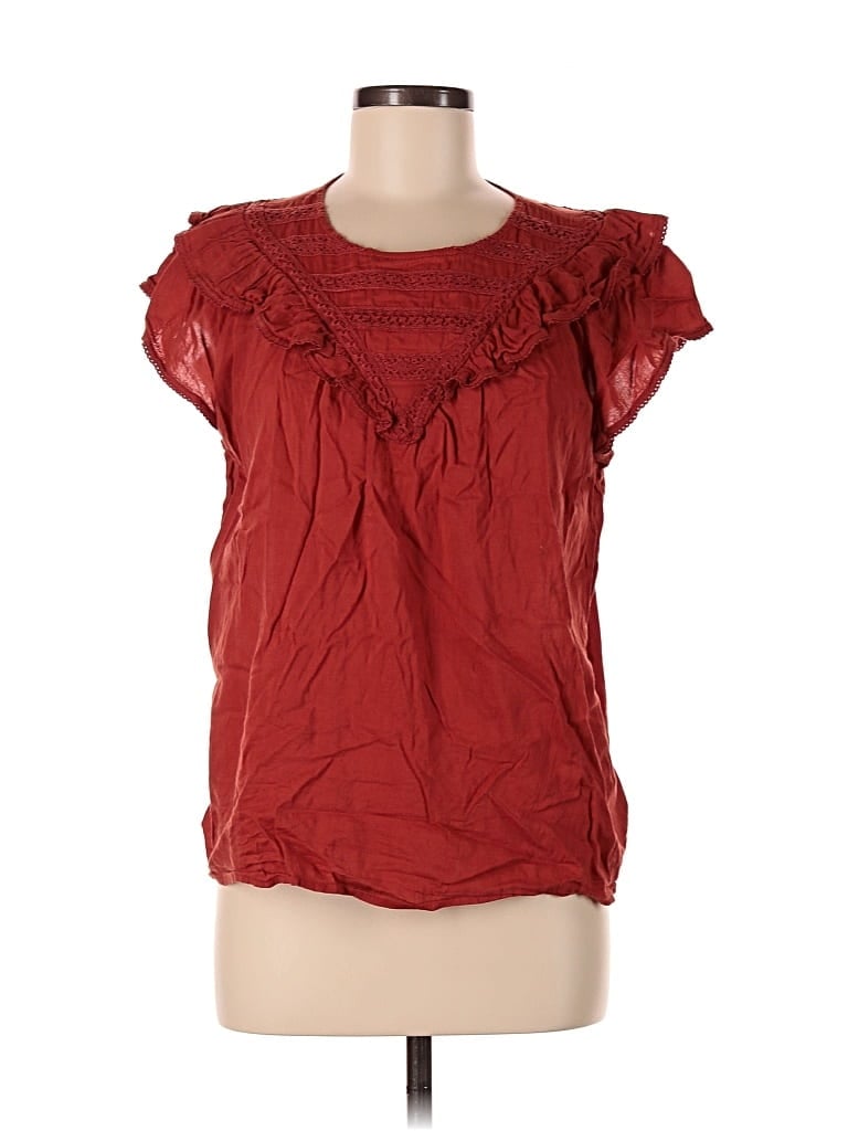 Pre-owned Old Navy Short Sleeve Blouse In Red