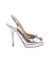 Jimmy Choo Metallic Silver Leather Embossed Slingback Platform Pumps Size EU 36 1/2 - photo 1