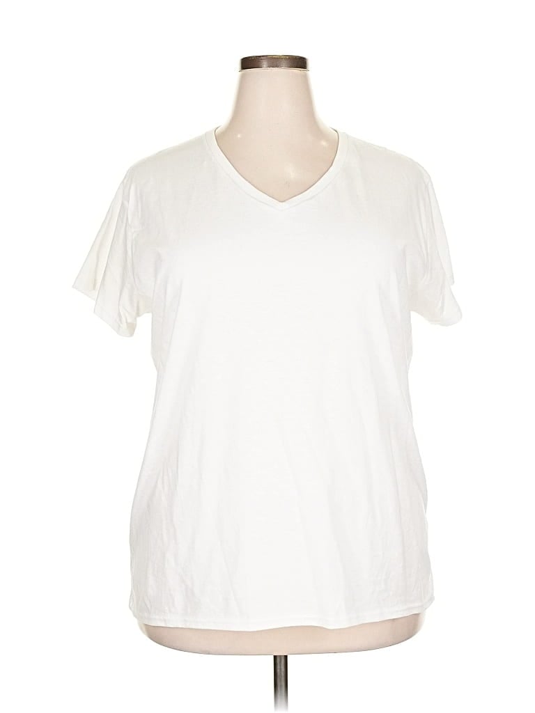 Pre-owned Gildan Short Sleeve T-shirt In White