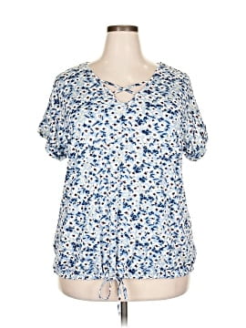 Indigo Rose Short Sleeve Blouse