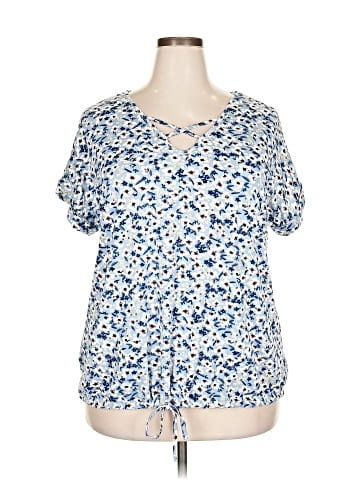 Indigo Rose Short Sleeve Blouse (view 1)