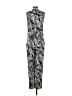 Trina Turk 100% Rayon Chevron-herringbone Silver Jumpsuit Size 2 - photo 2