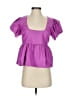 Express 100% Polyester Purple Short Sleeve Blouse Size XS - photo 1