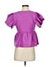 Express 100% Polyester Purple Short Sleeve Blouse Size XS - photo 2