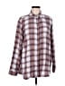 Jachs Girlfriend Plaid Brown White Long Sleeve Button-Down Shirt Size M (estimated) - photo 1