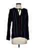 Rails 100% Rayon Stripes Black Long Sleeve Blouse Size XS - photo 1