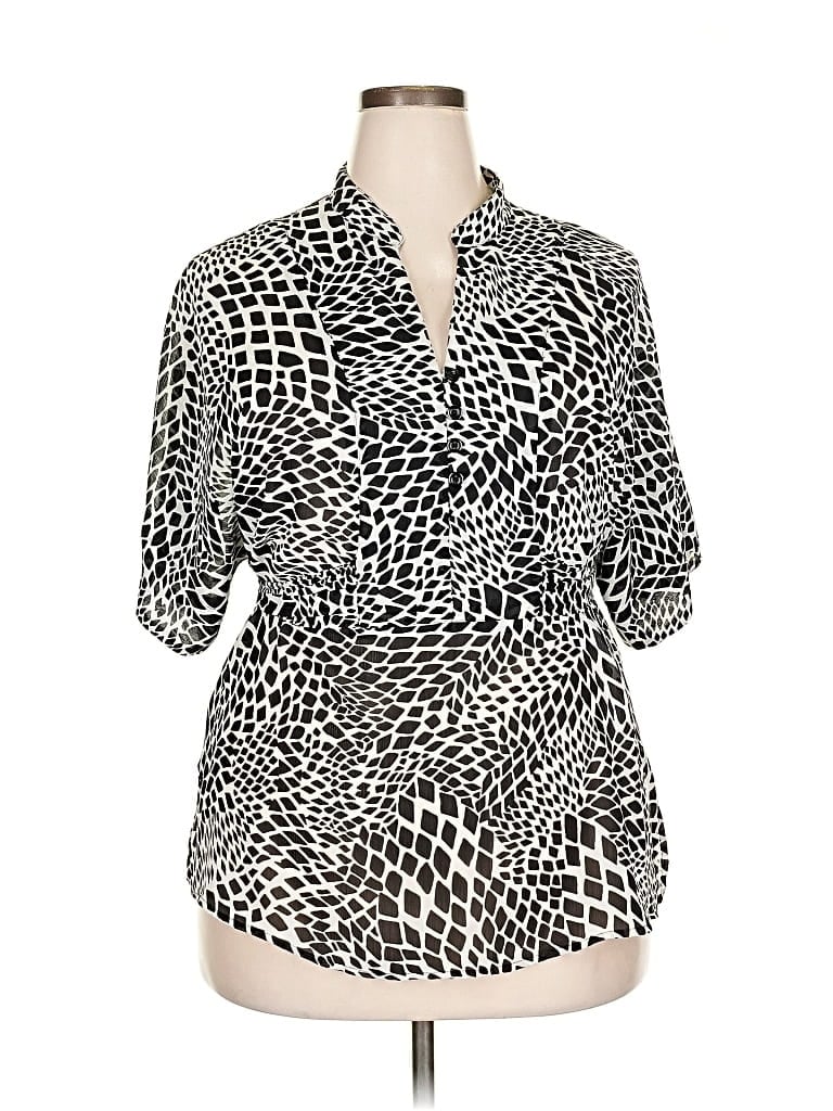 Pre-owned Emma James 3/4 Sleeve Blouse In Black