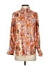 Free People 100% Polyester Paisley Orange Long Sleeve Blouse Size XS - photo 1