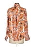 Free People 100% Polyester Paisley Orange Long Sleeve Blouse Size XS - photo 2