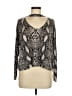 Olivaceous Animal Print Silver Cardigan Size M - photo 1