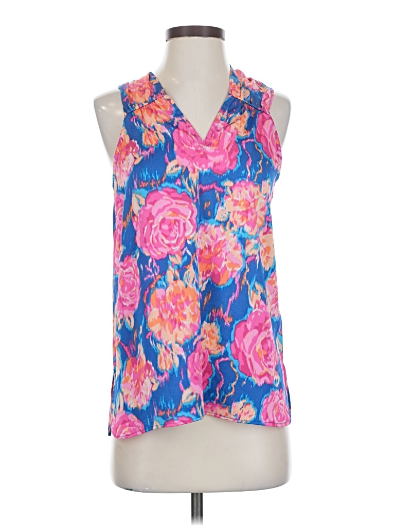Pre-owned Ava & Aiden Sleeveless Blouse In Blue