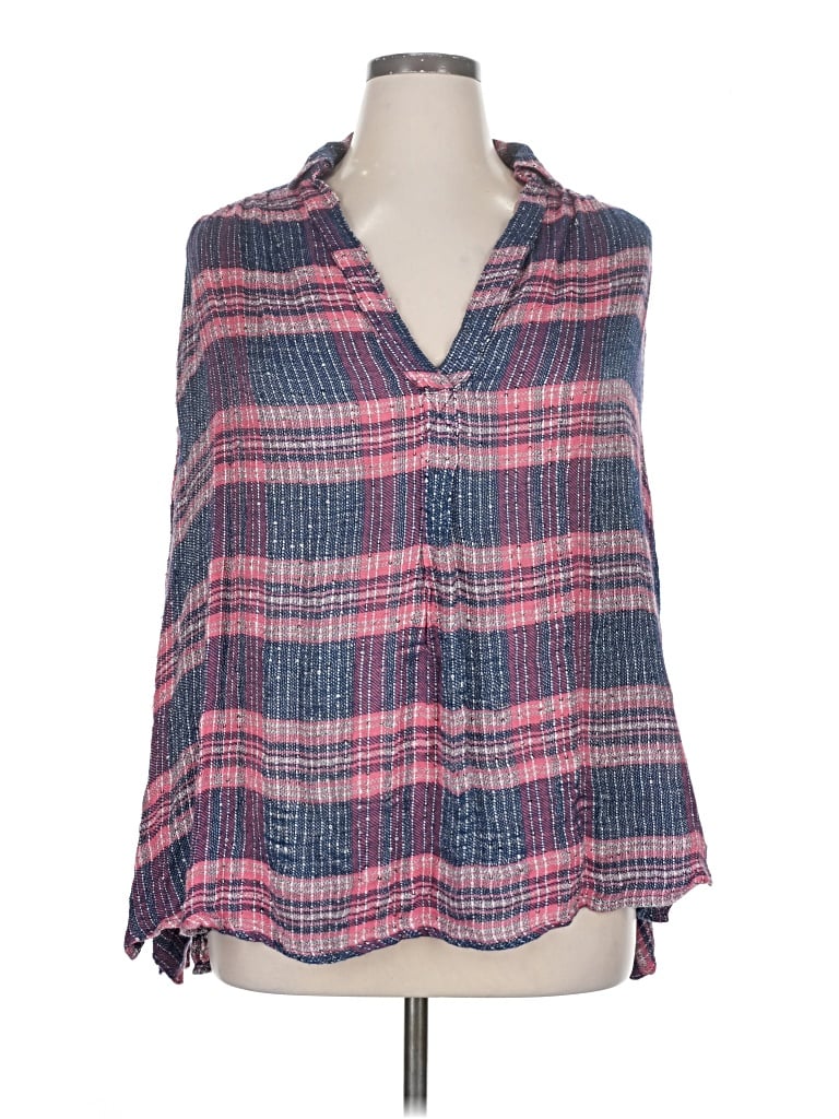 Pre-owned Free People 3/4 Sleeve Blouse In Purple