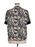 CATHERINE Catherine Malandrino 100% Polyester Floral Black Short Sleeve Blouse Size XL - photo 2