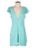 Honey Punch 100% Rayon Solid Teal Romper Size L - photo 1
