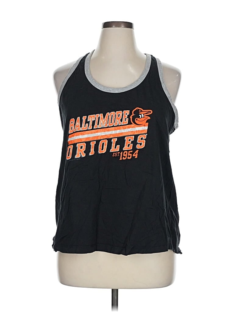Pre-owned Genuine Merchandise By Team Athletics Tank Top Black Halter Neckline Tops